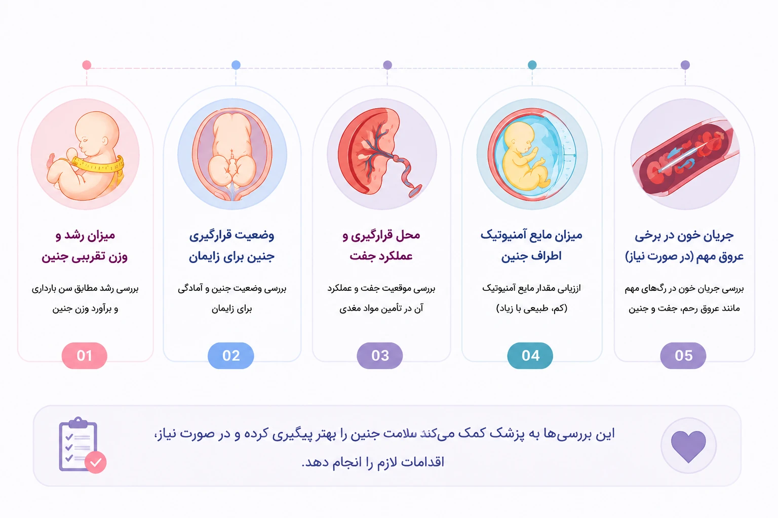 بررسی رشد جنین، جفت و مایع آمنیوتیک